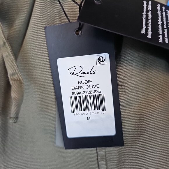 Rails Bodie Pants Womens Size M Olive Green Cotton Relaxed Fit Stretch Cargo - Picture 16 of 16